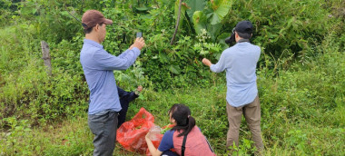 BQL Khu BTTN Pù Huống phối hợp với Viện sinh thái Tài nguyên sinh vật khảo sát các loài cây có giá trị làm thuốc chữa bệnh.