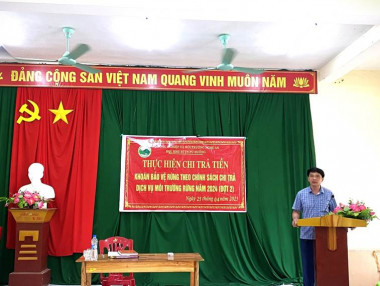 Ban quản lý Khu BTTN Pù Huống chi trả tiền dịch vụ môi trường rừng đợt 2 năm 2024 tại xã Quang Phong